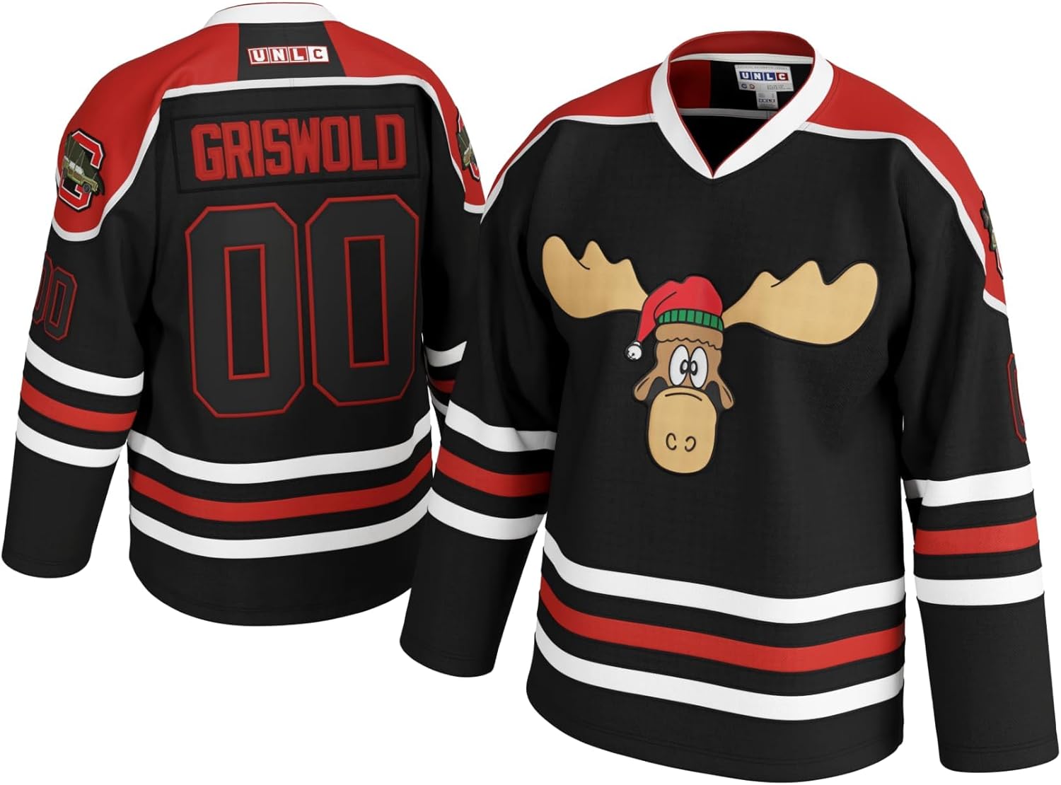Griswold Moose Youth Clark #00 Hockey Jersey–X-Mas Vacation Stitched Letters & Numbers,Fan Apparel, Polyester, Kids S-XL