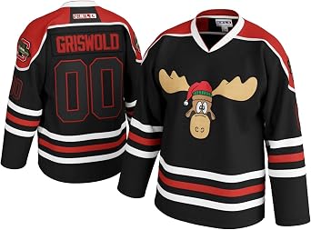Griswold Moose Youth Clark #00 Hockey JerseyX-Mas Vacation Stitched Letters & Numbers,Fan Apparel, Polyester, Kids S-XL