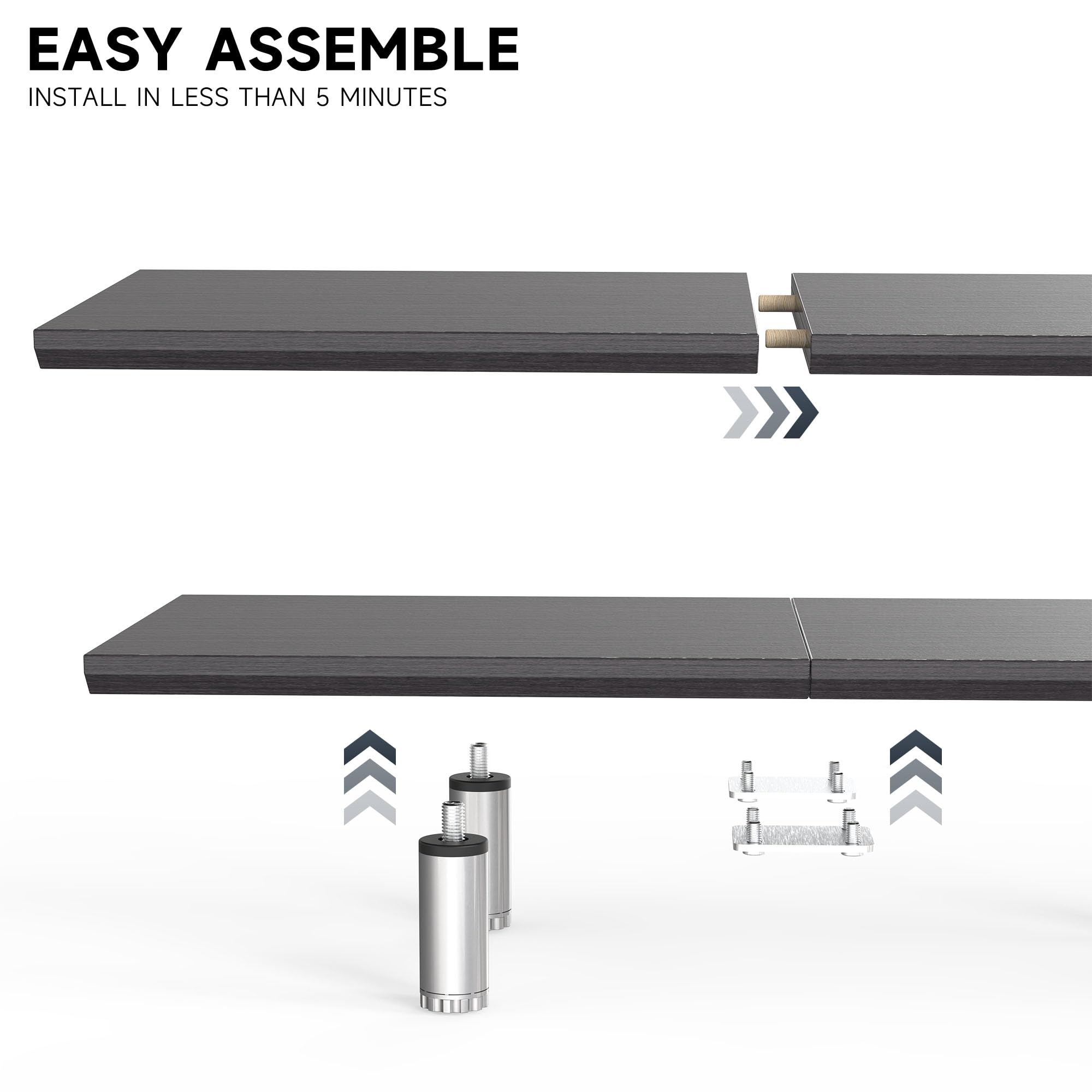 Fenge Supporto per Monitor Grandi Regolabile in Altezza in Metallo per PC/Laptop/TV 100x23,5x11,2cm Nero