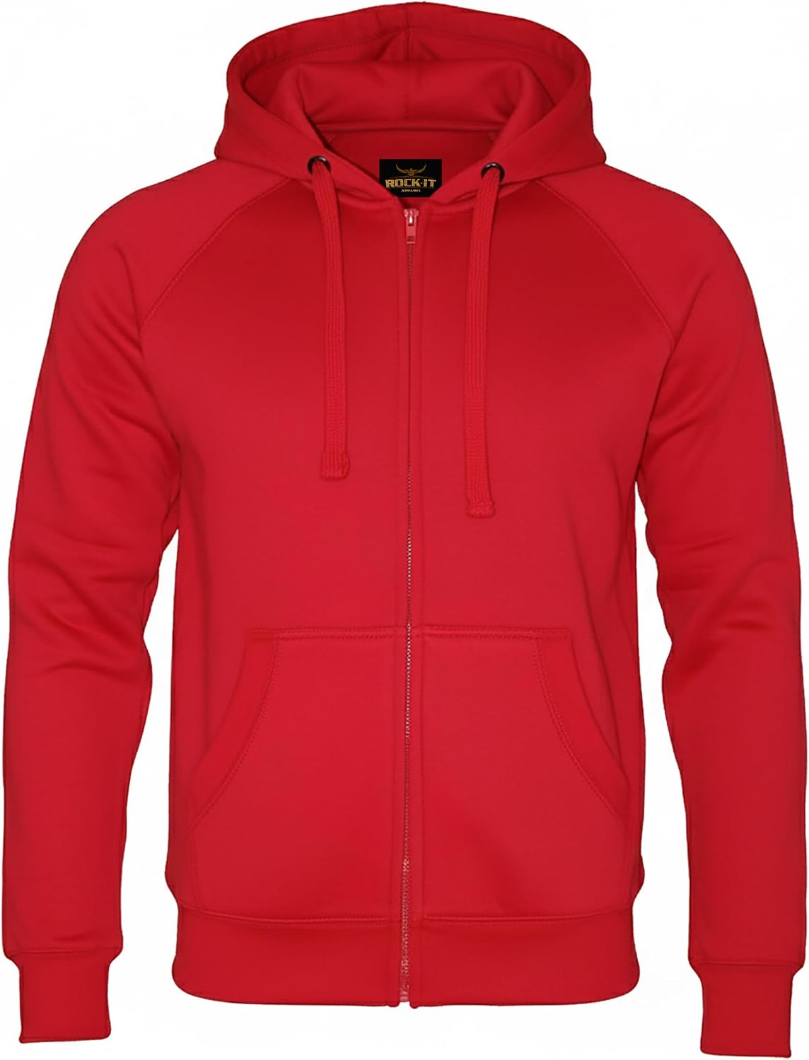 ROCK-IT Apparel Kapuzenjacke Slim FIT Herren Sweatjacke Heavy Hoodie Zipper Ziphood Workerhoodie Pullover mit Rei verschluss und Fleece-Innenseite [S-3XL] Schwarz Rot Gr n Navy Dark Heather Grau