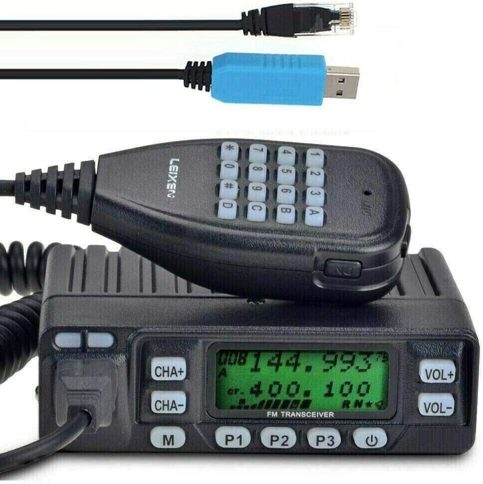 VV-898S UHF VHF 25W 2 Way Radio Car Mobile Radio Tranceiver Walkie Talkie with Programming Cable