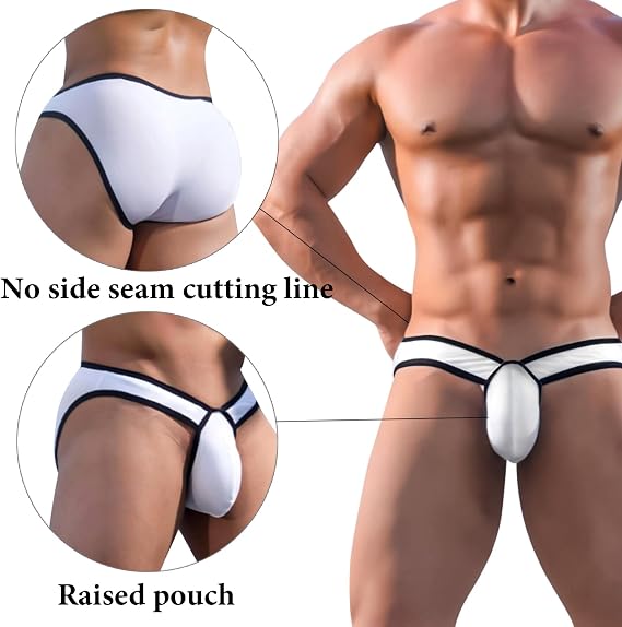 Meshal Men's Cotton Low Rise Briefs Soft Breathable Bulge Pouch Sexy Underwear