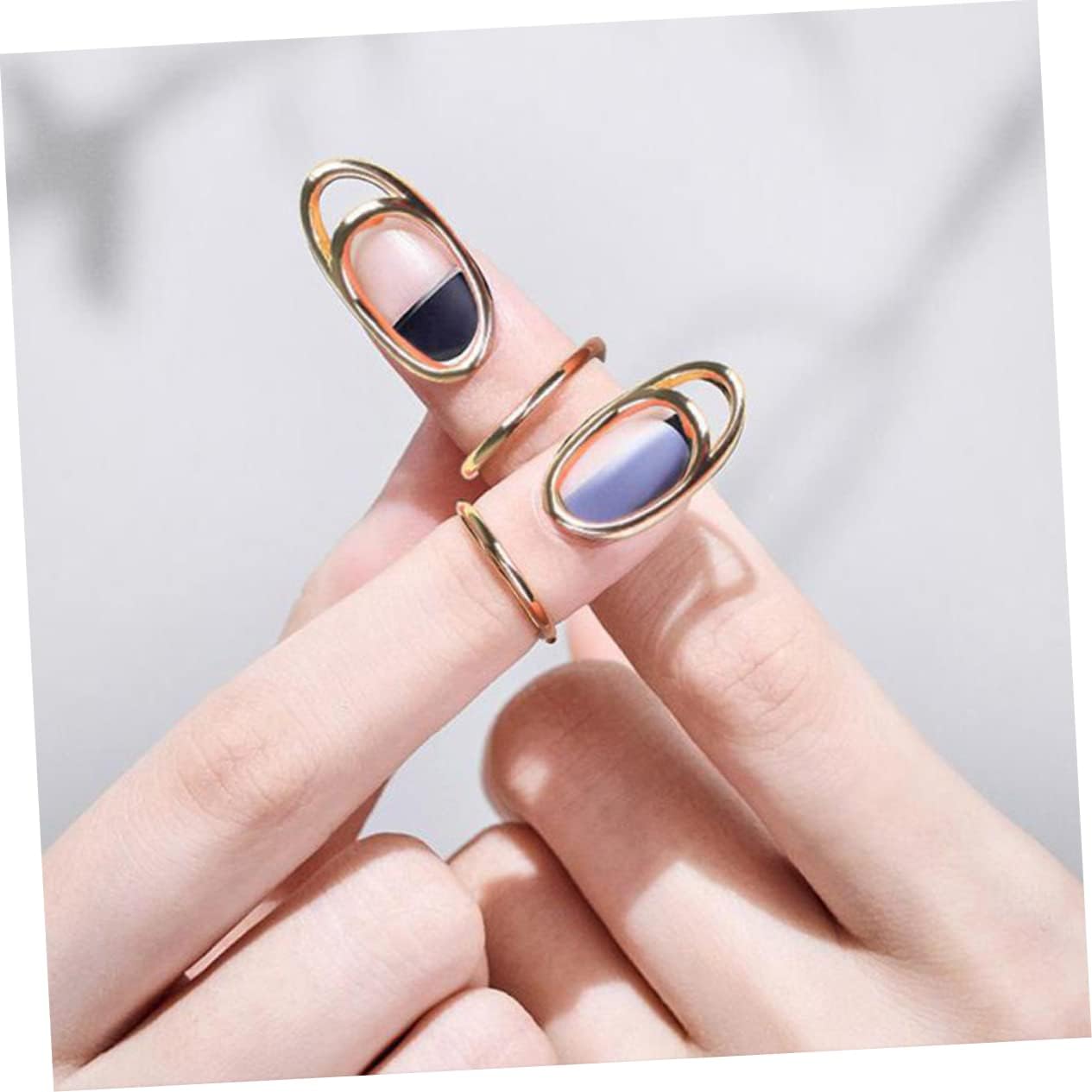 3pcs Adjustable Nail Rings Fashion Finger Jewelry for Women Unique Design Nail Decor Lightweight and Safe for Long-term Use Present