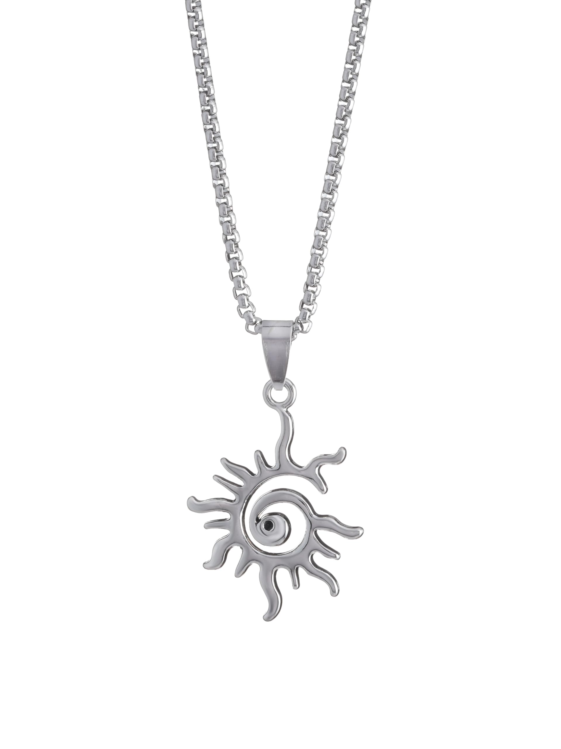 HAQUIL Spiral Sun Vintage Necklace Sun Statement Pendant Necklace for Men Women