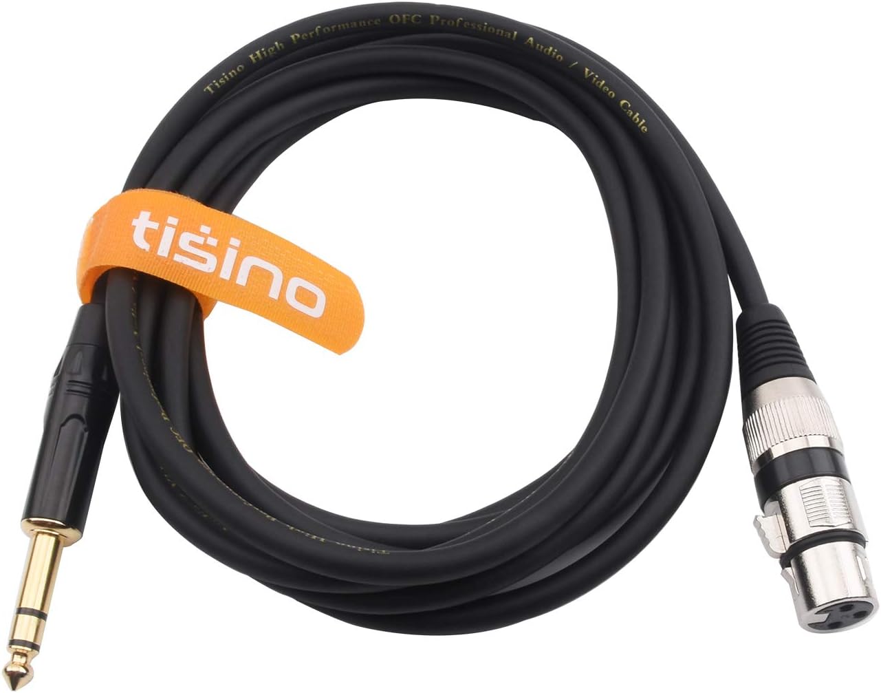 TISINO XLR Female to 1/4 Inch (6.35mm) TRS Jack Lead Balanced Signal Interconnect Cable XLR to Quarter inch Patch Cable - 15 Feet : Musical Instruments