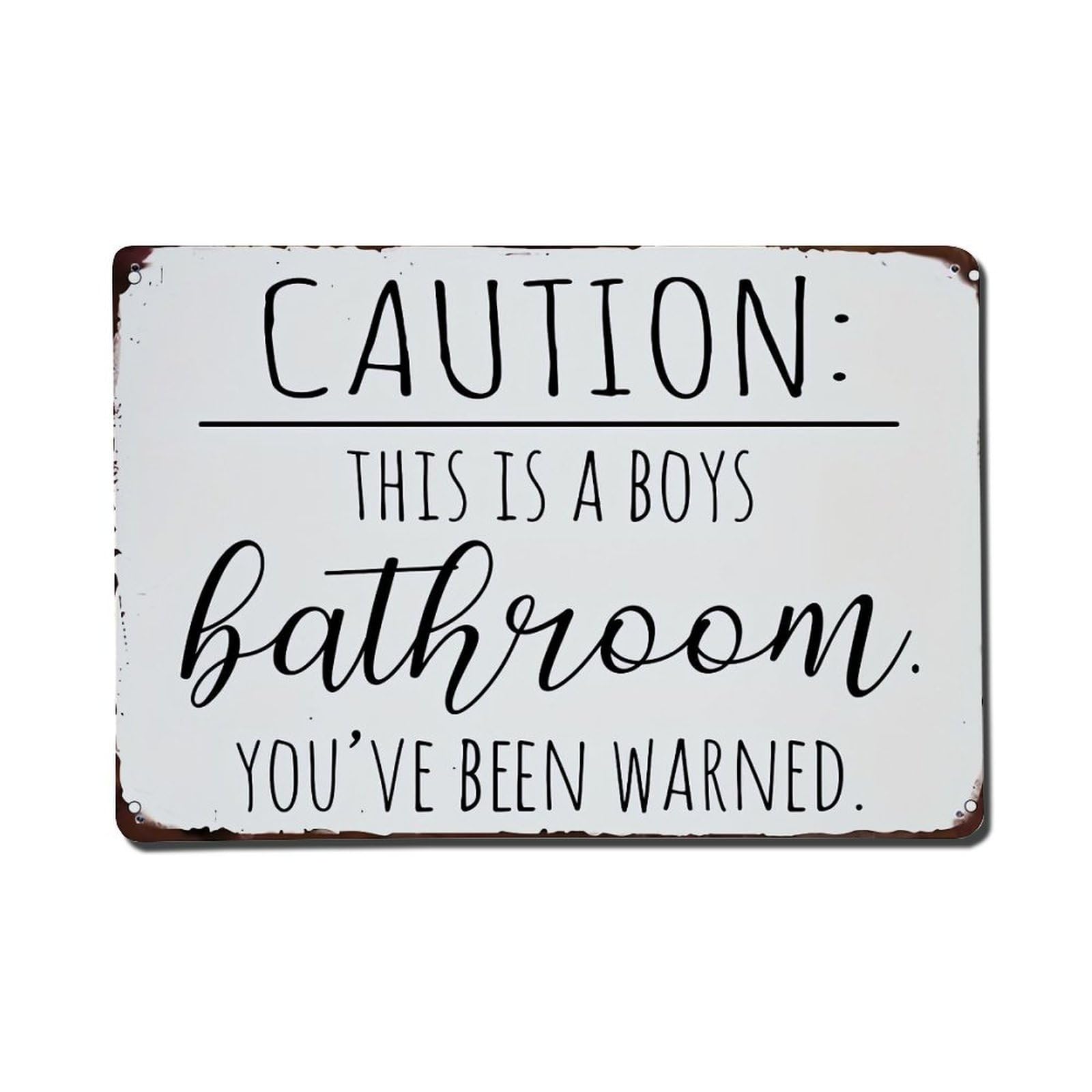 Nestemfo Boys Vintage Caution This Is A Bathroom Youve Been Warned Tin Sign Metal Sign, Living Room,Bar, Home, Bedroom Wall Decor,Retro Metal Poster 8X12 Inches