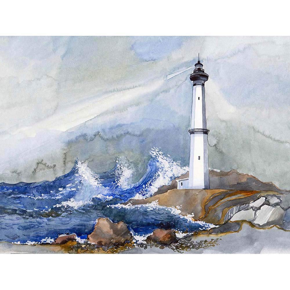 Wee Blue Coo Lighthouse Nautical Painting Art Print Poster Wall Decor 12X16 Inch