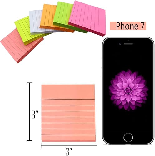 Miniatura 3 de Creatiburg Sticky Note Pads 1200 hojas forradas de 3.0 x 3.0in, notas autoadhesivas para oficina, 12 almohadillas, 6 colores brillantes, fáciles de