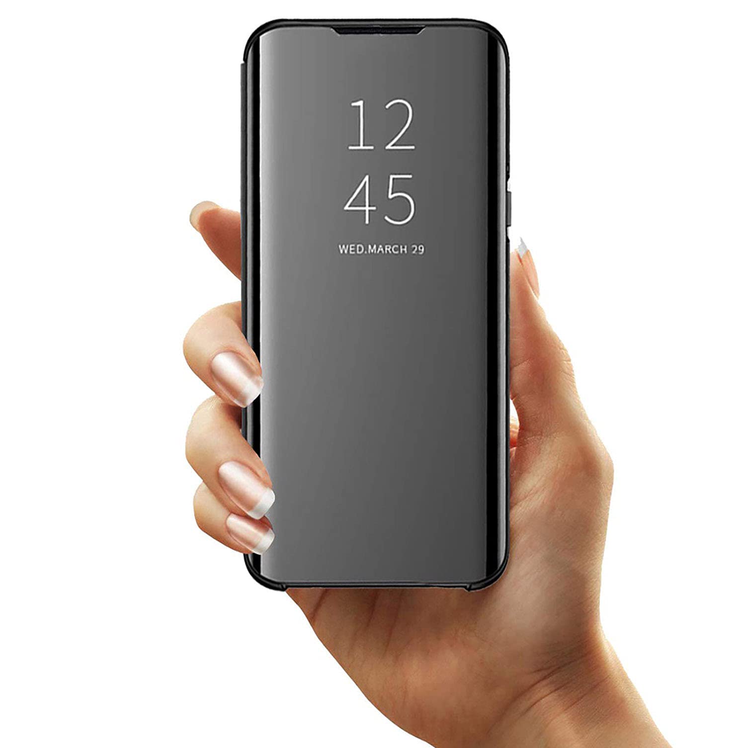 Cover Smart Clear View Per Xiaomi Mi 11 Lite (4G/5G/NE) In Pelle PU Premium, Con Specchio E Supporto Pieghevole - Verde - 2