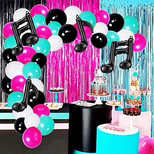 Furuix Tik Tok Birthday Decorations Music Theme Balloon Garland Arch Kit Tik Tok Balloon Music Balloons Musical Note Party Supplies For Both Kids And Adults Tik Tok Decor #TOP3