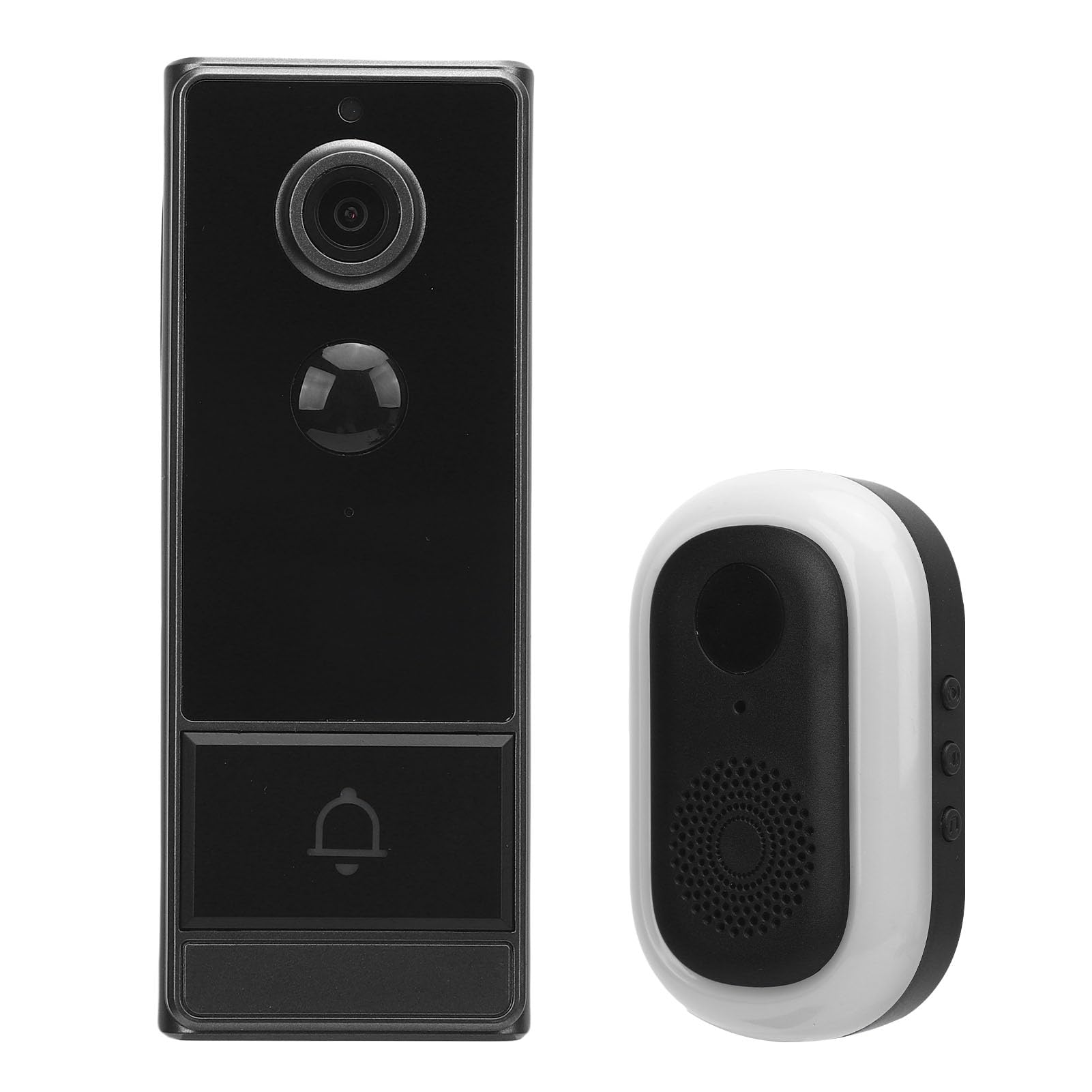 Cuifati Timbre con Video, 2.4G WiFi App Monitoreo Remoto Conversación Bidireccional Lente Gran Angular de 120 Grados con Detección Humana PIR y Prueba de Agua IP67, para Teléfonos