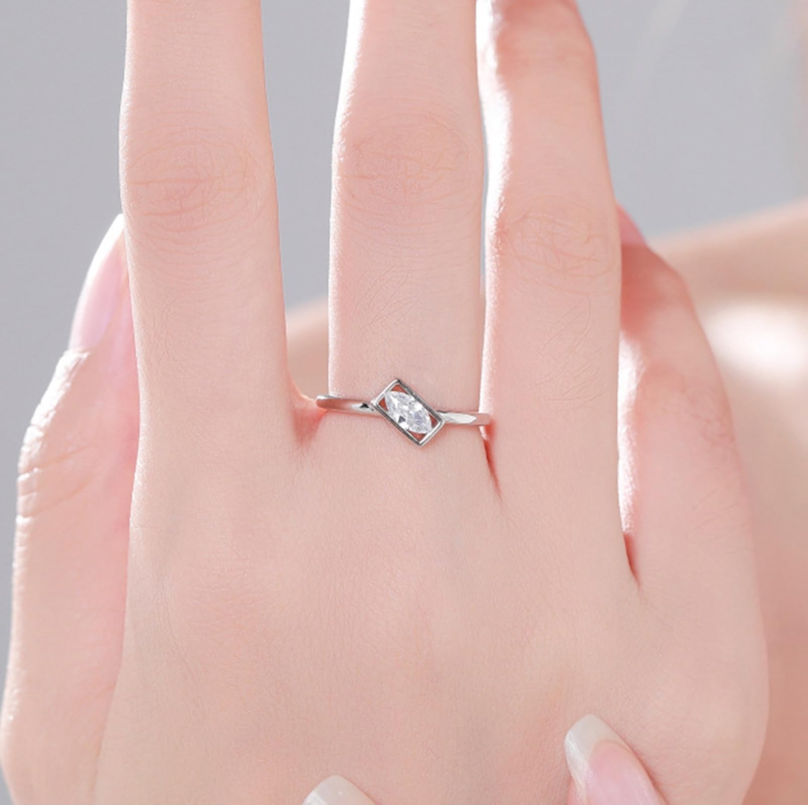 Anillos de diamante cultivados en laboratorio de oro blanco, anillo de boda para mujer, oro auténtico, solitario, anillo de compromiso, alianzas con diamante cultivado en laboratorio para