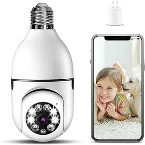 Light Bulb Security Camera, 1080P Light Socket Security Camera for Light Bulb Pet Camera with Motion Detection & Night Vision (1Pack 2.4GHz with No SD Card) asin的图片