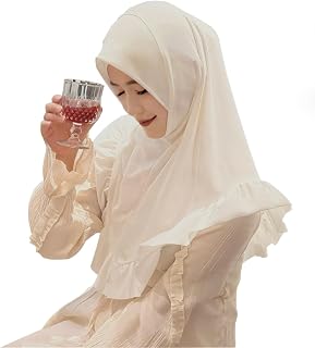 女性用 ヒジャブ スカーフ イスラム教徒の祈り ガールズ ソフト インスタント ターバン ヒジャブ スカーフ ヘッドラップ ロング ショール ヘッドスカーフ