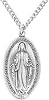 Heartland Store Oval Sterling Silver Miraculous Medal Necklace for MenTarnish Resistant, Hand-Finished in USA, Thoughtful Religious Present for Holidays & Special Occasions with Various Chain Sizes