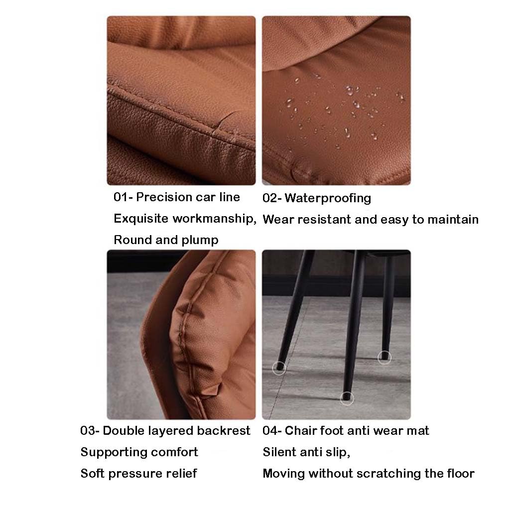 Esszimmerstühle,PU Leder gepolsterter moderner armloser Esszimmer Stuhl mit Metallbeinen Küche Gästestühle für Eitelkeitsempfang Wartezimmer(Color:Beige)