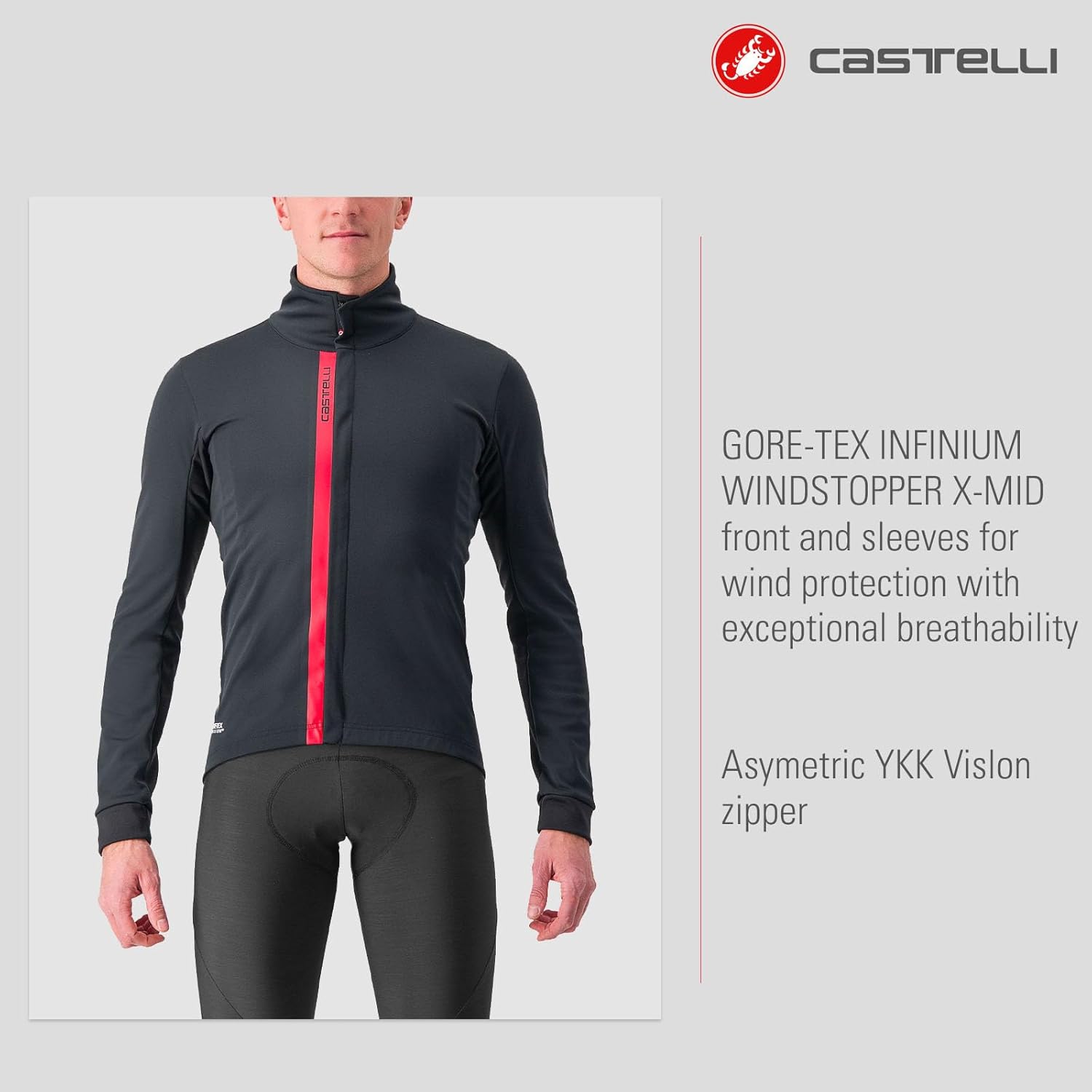 CASTELLI Men’s Entrata Jacket, Windproof Fleece Road & Gravel Cycling Jacket - Image 2