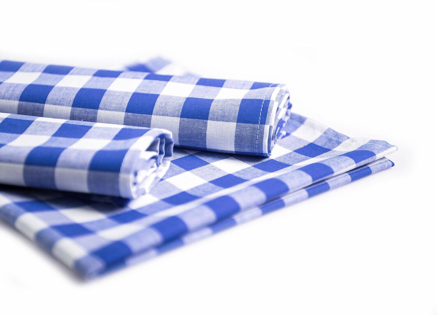 Texpot Blue-White Check Textildepot24 Country House Napkins 20 Mm Checked Blue And White Checked Farmers Check 100% Cotton (30 X 30 Cm)