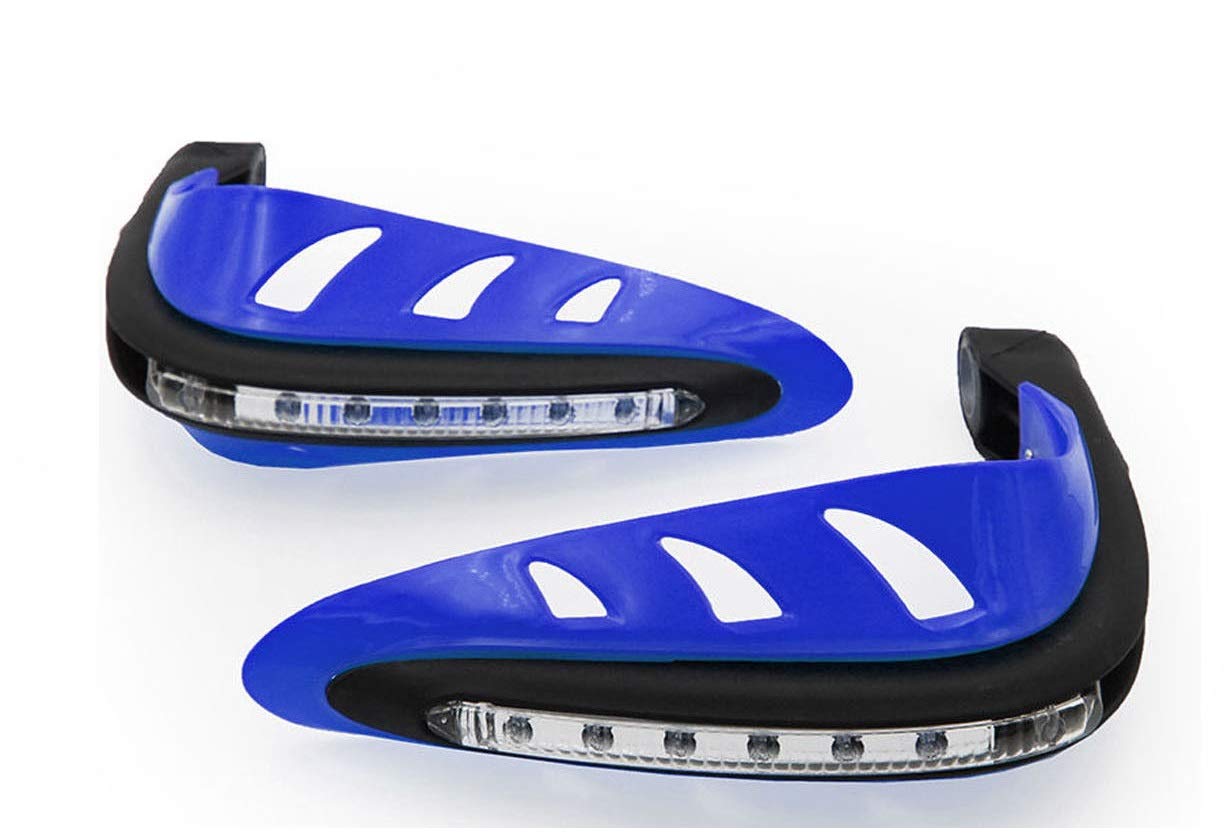 Aow Attractive Offer World Motorcycle Handguards with Led Light for 7/8" Grips - 300 * 140 * 110mm (Blue) for Yamaha FZ-S