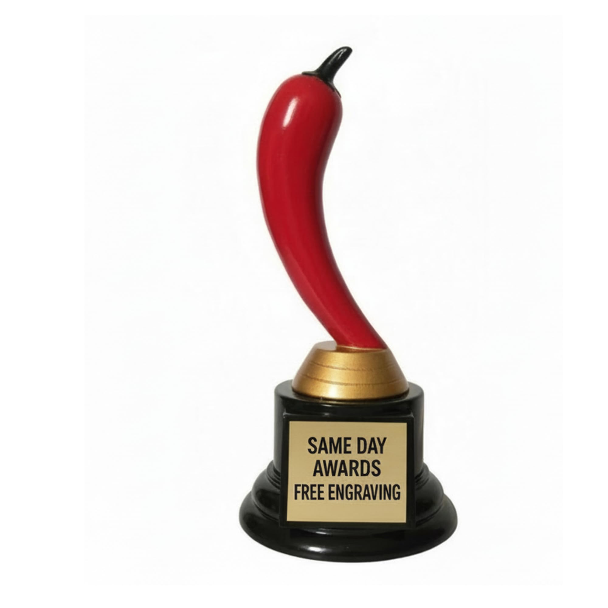 Same Day Awards Chili Pepper Trophy 9 Inch Award with Free Engraving for Chili Cook Off Winners, Spicy Food Challenges, Fun Office Awards and Unique