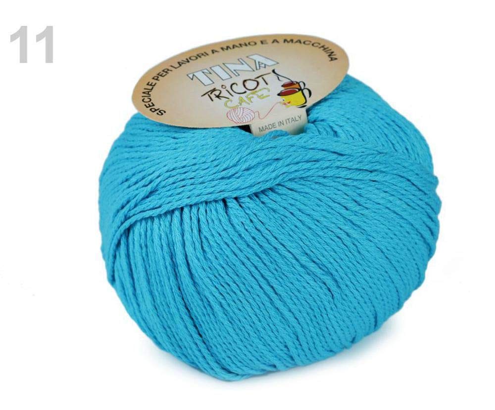 1pc (44) Blue Azure Cotton Knitting Yarn Tina 100g, Cotton Thread, Cotton Crochet, Cotton Cord, Knitting, Crochet, Embroidery, Haberdashery