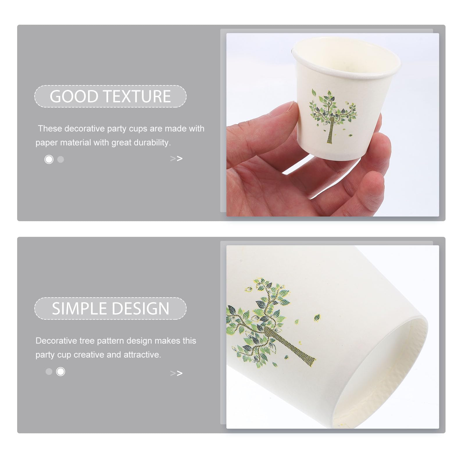 Abaodam 500 Vasos de Papel Desechables de 3 Oz Ligeros y Seguros para Bodas y Fiestas, Diseño Simple y Generoso, Capacidad de 60ml para Bebidas