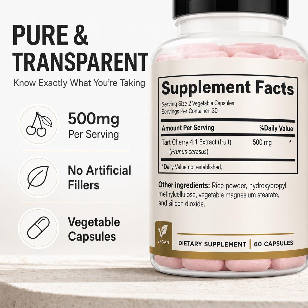 Tart Cherry Extract Supplement 2000 mg - Joint, Sleep Support — Amazon image 3