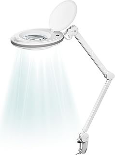 goobay 60360 LED Lupenleuchte mit Klemme/Lupenlampe aus Plastik / 8 W Leistungsaufnahme, Farbtemperatur 6500 K/Lichtstrom 650 lm/Betriebsspannung 230 V (AC) / Weiß