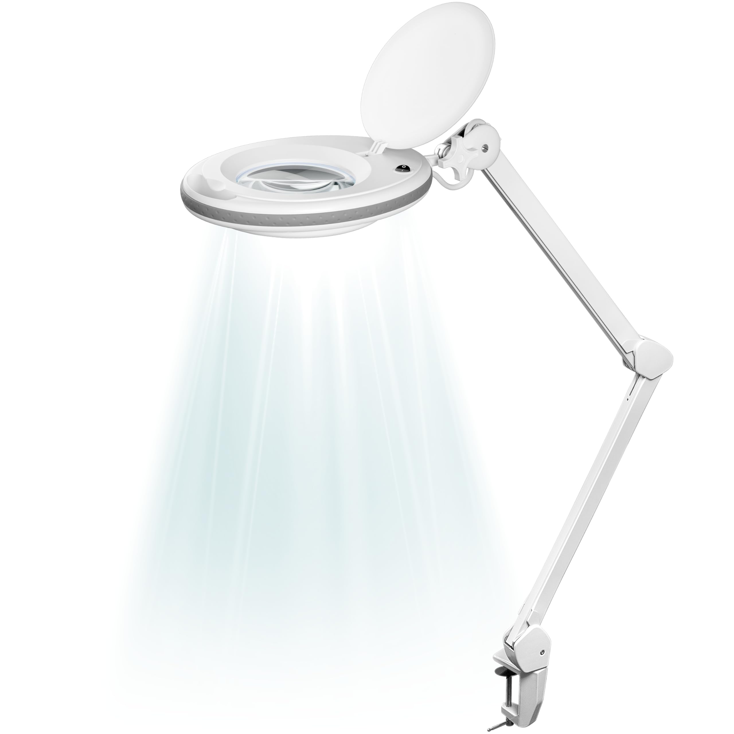 goobay 60360 LED Lupenleuchte mit Klemme/Lupenlampe aus Plastik / 8 W Leistungsaufnahme, Farbtemperatur 6500 K/Lichtstrom 650 lm/Betriebsspannung 230 V (AC) / Weiß