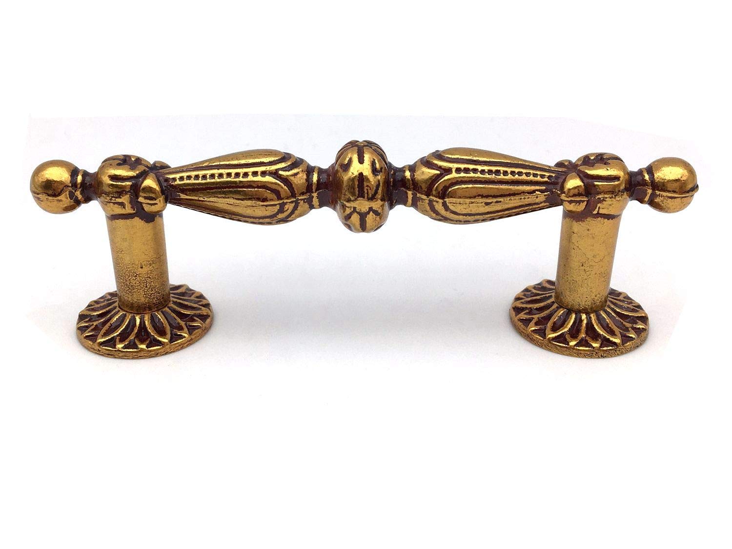 Poignée tiroir laiton antique bouton meuble cuisine entraxe 64 96 mm
