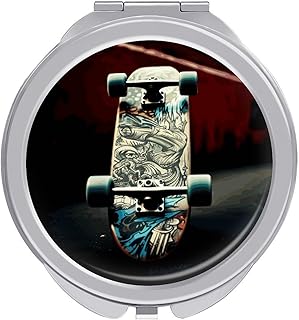 Travel Mirror Skate Boards Makeup Mirror Doub...