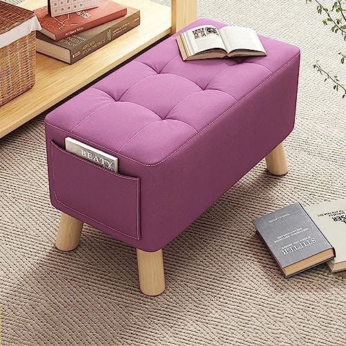 Tabouret d'appoint rembourré de forme rectangulaire