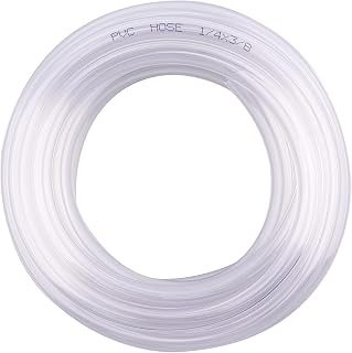 DERNORD Food Grade PVC Tubing 1/4" ID x 3/8" OD - 10ft Clear Flexible Vinyl Hose for Labs, Breweries & Aquariums