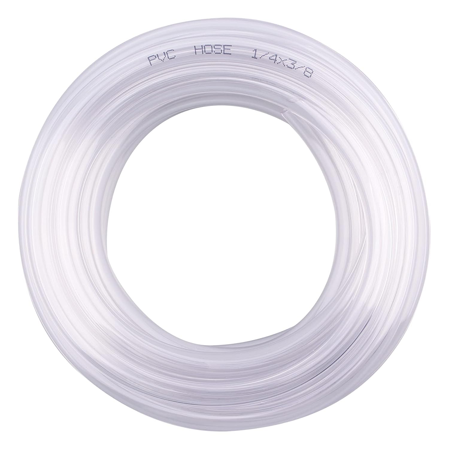 DERNORD Food Grade PVC Tubing 1/4" ID x 3/8" OD - 10ft Clear Flexible Vinyl Hose for Labs, Breweries & Aquariums