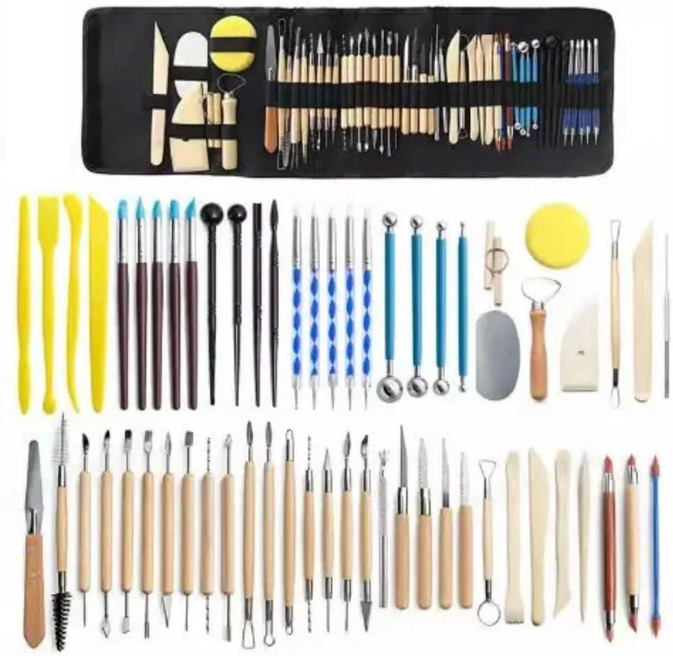 ActivPro Juego de 61 herramientas de arcilla polimérica para esculpir manualidades, manualidades, modelado, tallado, grabado, suministros de
