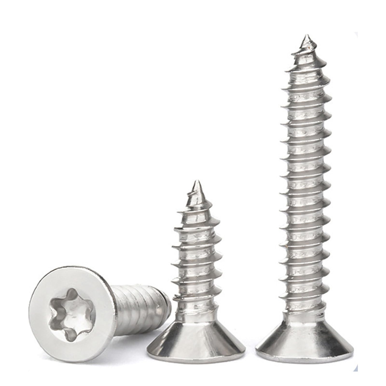 QANCEN 50 Stück Holzschrauben Torx Senkkopfschrauben Holz M4x10mm, Edelstahlschrauben A2 V2A, Vollgewinde Selbstschneidende Schrauben