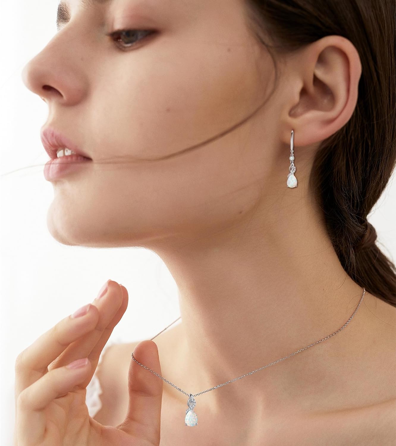 FANCIME Teardrop Dangle Drop Earrings 925 Sterling Silver Pear Gemstone Birthstone Earring Fine Jewelry Birthday Gifts for Women - Image 3