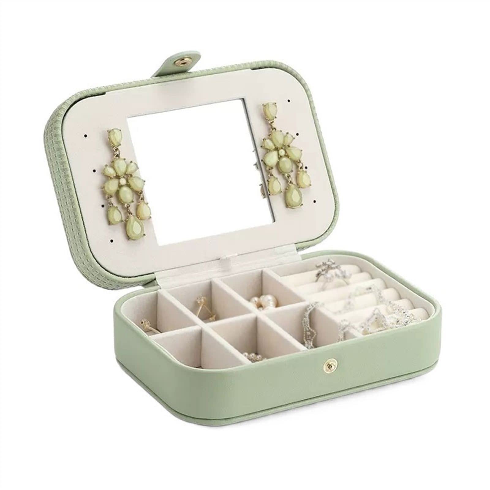 HDBCYUAZ Small Jewelry Box Exquisite Necklace Earrings Ring Storage Compartment Convenient to Carry(A)