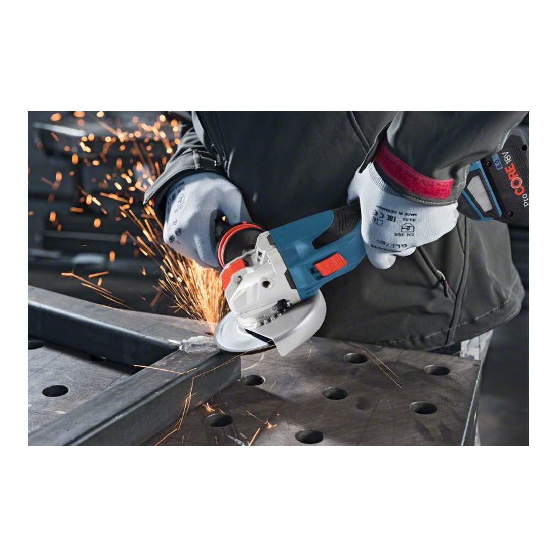 Bosch Professional system 18V: akumulatorowa szlifierka kątowa GWX 18V-15 C (Ø tarczy 125 mm, system X-LOCK, walizka L-BOXX)