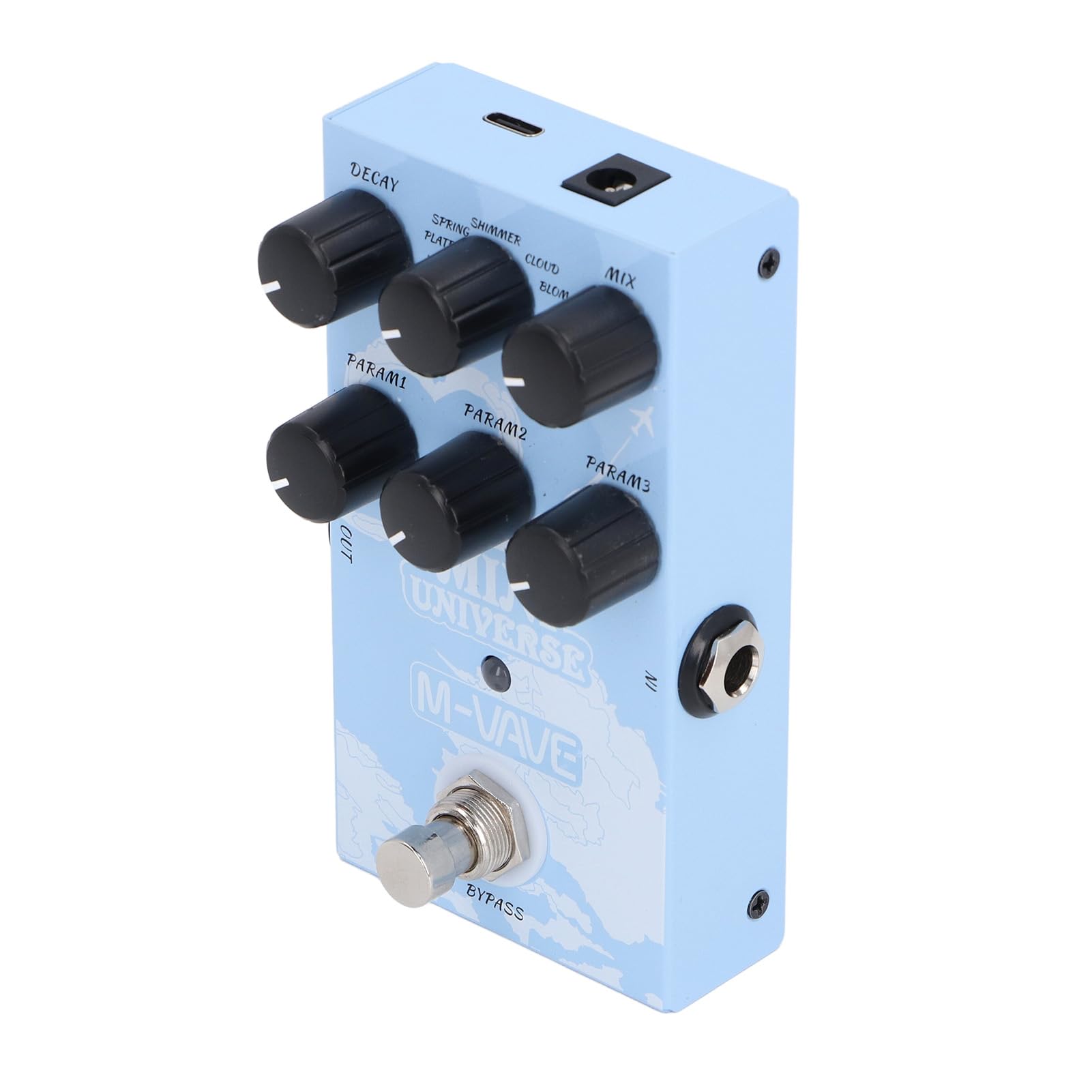 Naroote Pedal de Efecto de Reverberación de Modelado Digital con 9 Tipos de Reverberación para Creación e Interpretación de Música, Adecuado para Entusiastas de la Guitarra Metal 4.41x2.68x1.57in