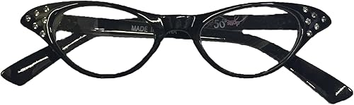 Miniatura 2 de Hip Hop 50's Shop Gafas de ojo de gato de los años 50 para niños, gafas de disfraz de plástico con diamantes de imitación