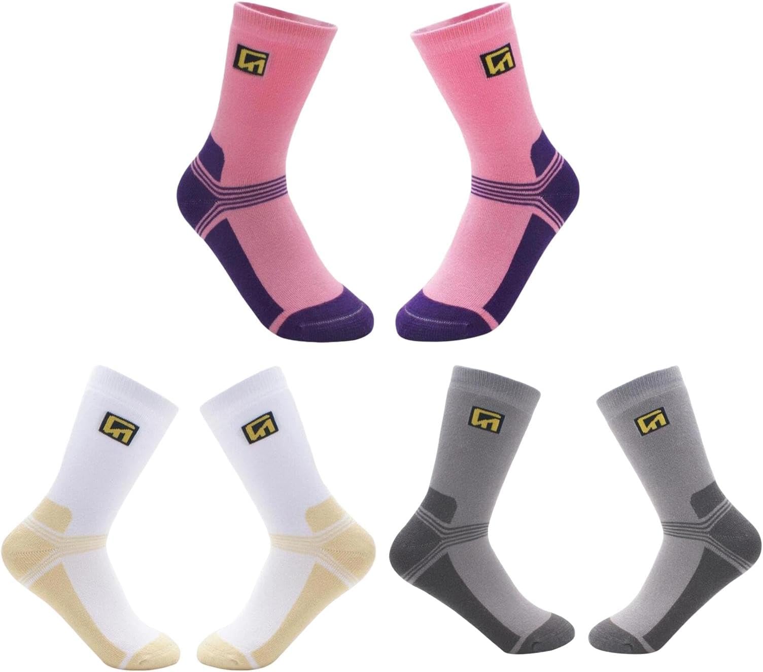 SNAPPSY Ice Skating Socks Elastic for Kids Sport Socks for Athletes Workers Students Pink L