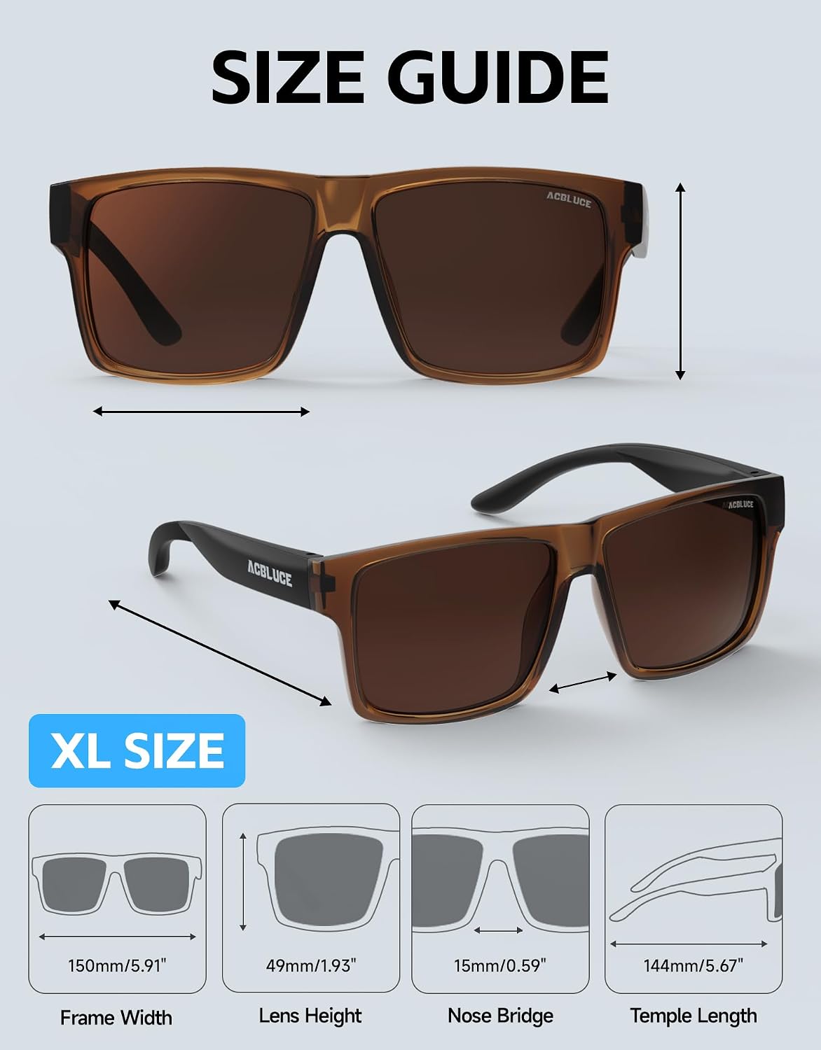XL Sunglasses for Men with Big Heads Women Extra Wide Polarized UV400 Protection Large Golf Fishing Driving Glasses