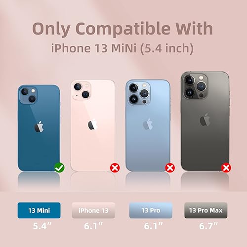 Miniatura 2 de K TOMOTO Compatible con iPhone 13 Mini, funda de goma de gel de silicona líquida con forro de microfibra, funda de protección completa contra caídas