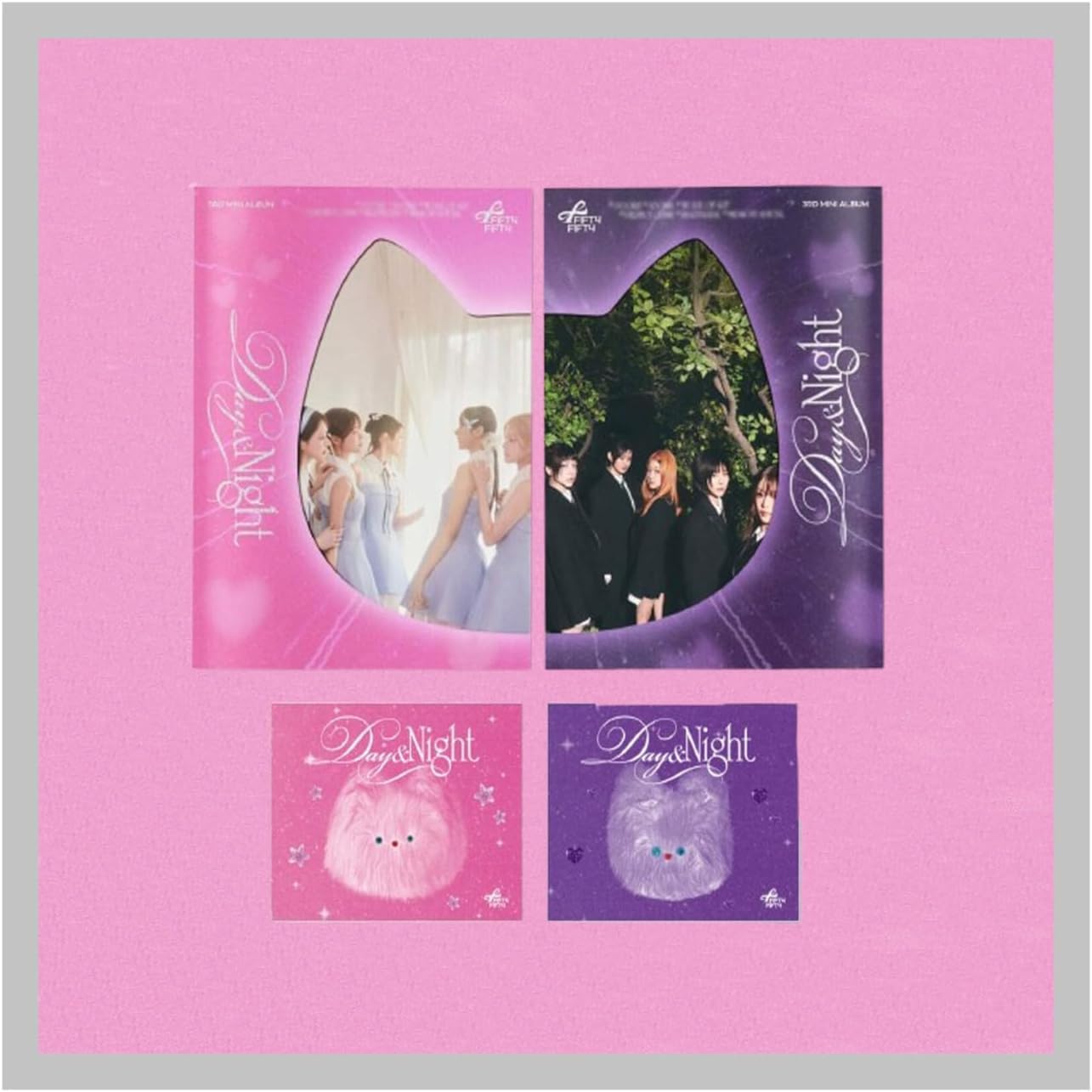 FIFTY FIFTY Day & Night 3rd Mini Album with Tracking Sealed (2 Version Set(1 Standard+1 Ever)) + Extra photocards