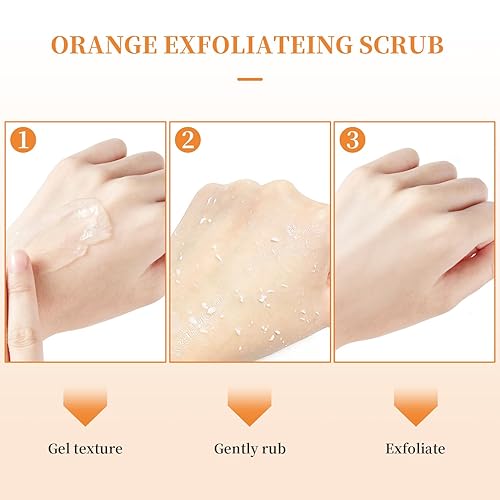 Miniatura 5 de Orange Exfoliating Scrub,Face Body Skin Orange Exfoliate Scrub Cream,Natural Orange Peeling Face Scrub,Deep Cleansing Moisturizing Facial Exfoliator