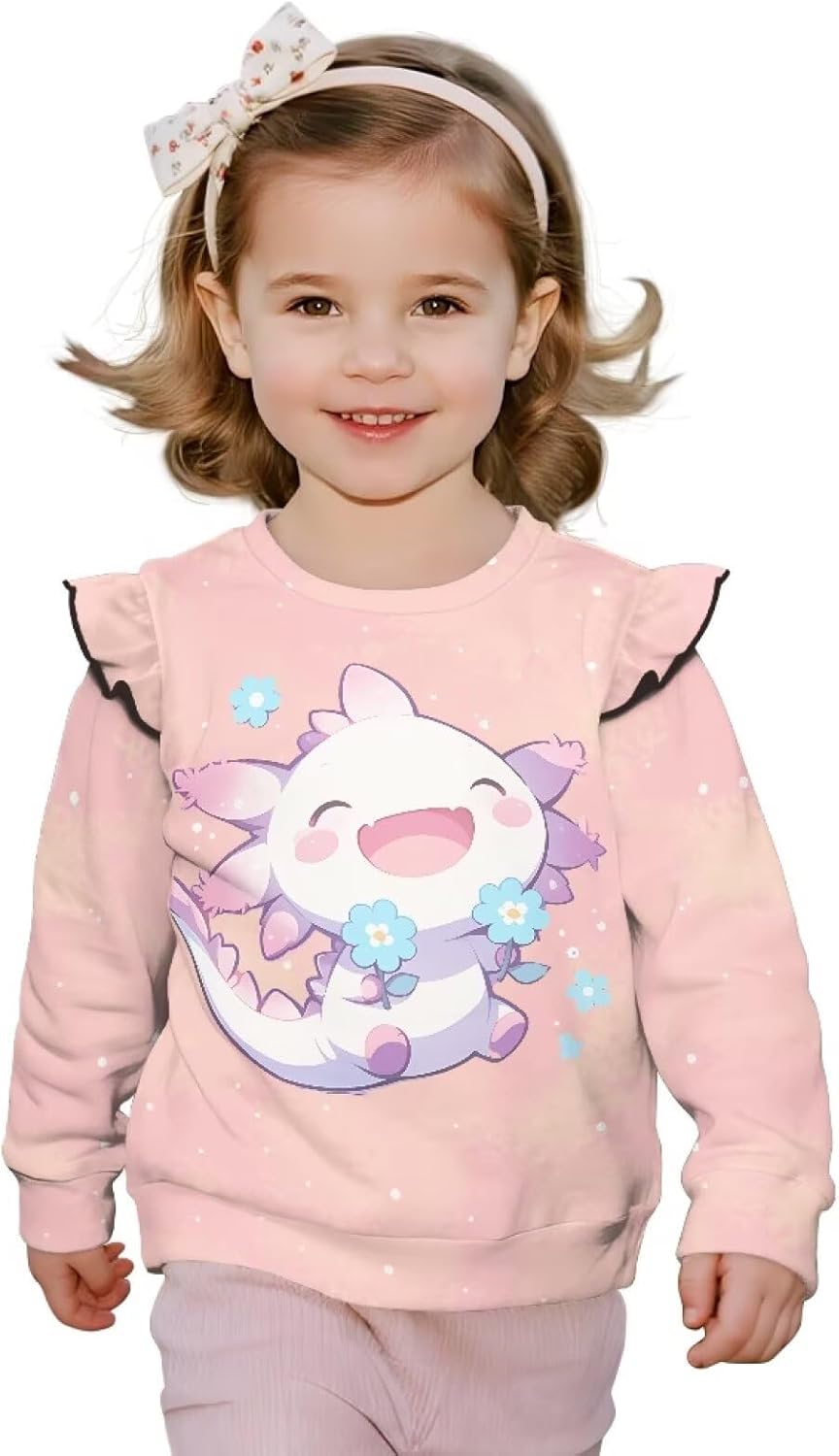 12M-8Y Baby Toddler Girl Long Sleeve Blouse Kids Round Neck Casual Basic Tee Tops