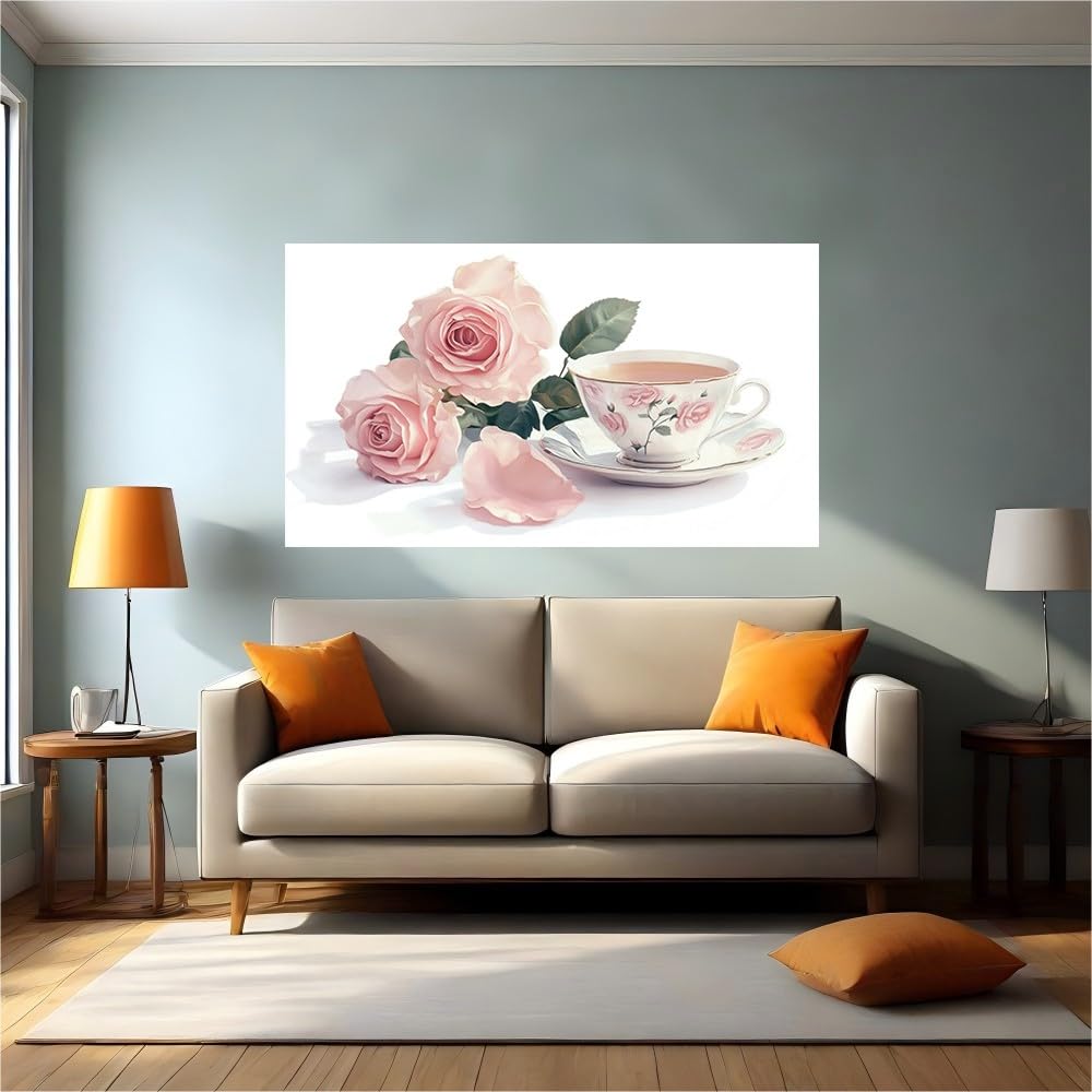 Vinilo decorativo de pared flor rosa extraíble para renovar habitaciones sin obra