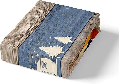 Miniatura 4 de Lake House - Juego de funda de edredón de tamaño individual, juego de ropa de cama de campamento feliz para niños y niñas, funda de edredón vintage