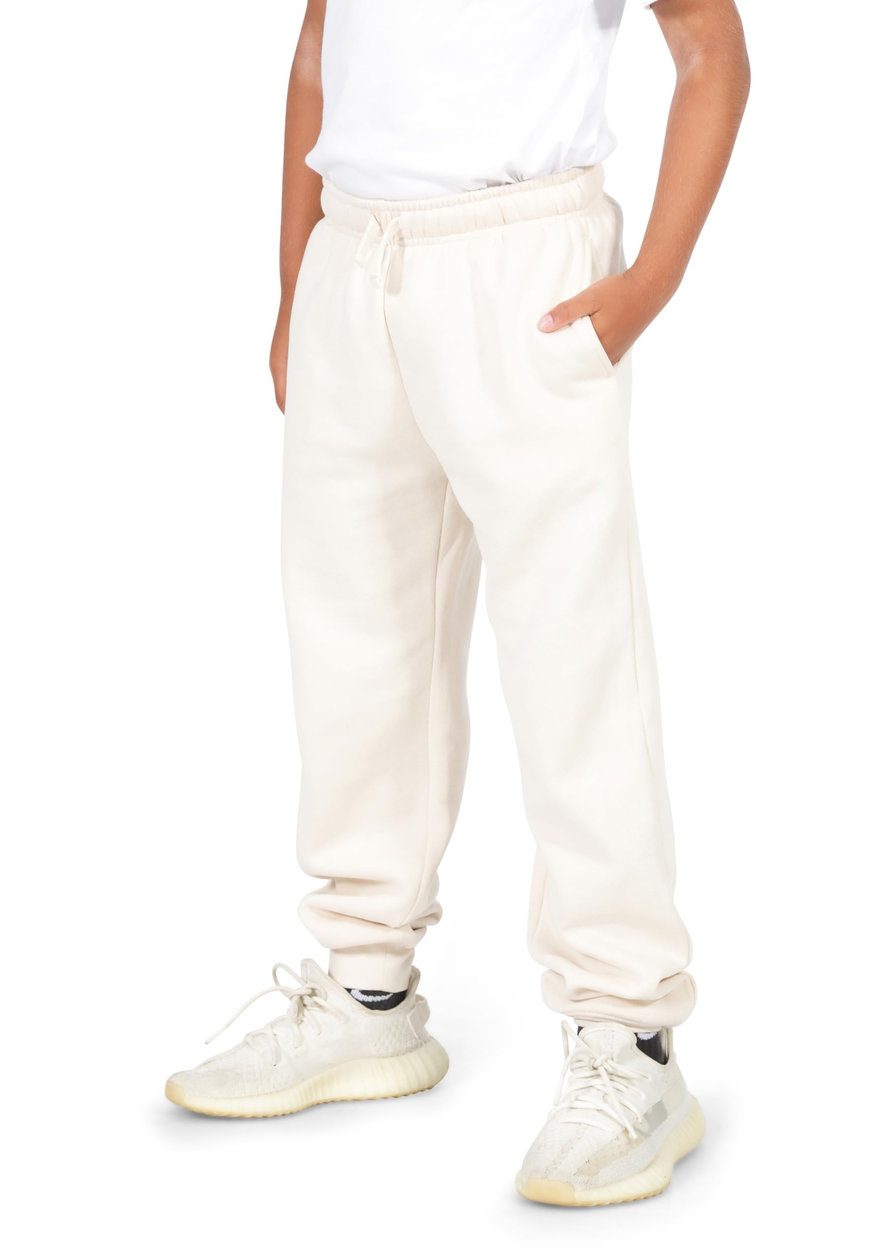 EVERYDAY KIDS Boys Cotton Fleece Sweatpants Joggers with Pockets; Boys Athletic Sweat Pants - Soft and Breathable Cotton Rich